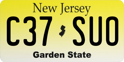 NJ license plate C37SUO