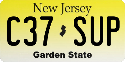 NJ license plate C37SUP