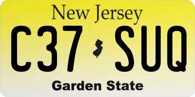 NJ license plate C37SUQ