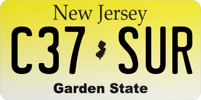 NJ license plate C37SUR