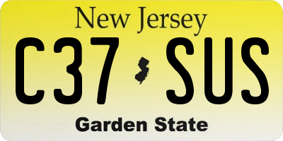 NJ license plate C37SUS