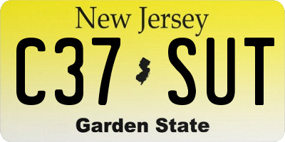 NJ license plate C37SUT