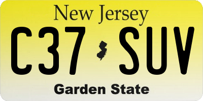 NJ license plate C37SUV