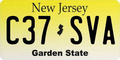 NJ license plate C37SVA