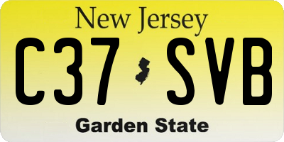 NJ license plate C37SVB