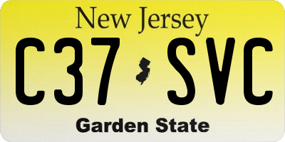 NJ license plate C37SVC