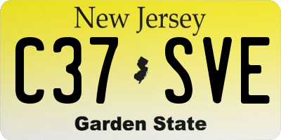 NJ license plate C37SVE