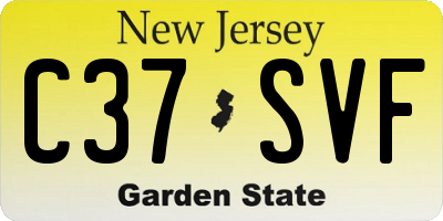 NJ license plate C37SVF