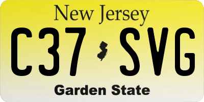 NJ license plate C37SVG