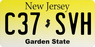 NJ license plate C37SVH