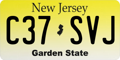 NJ license plate C37SVJ