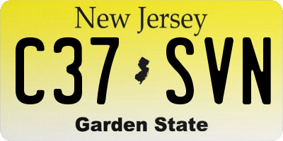 NJ license plate C37SVN