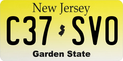NJ license plate C37SVO