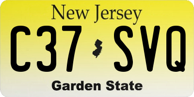 NJ license plate C37SVQ