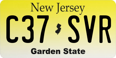 NJ license plate C37SVR
