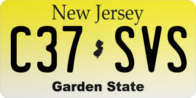 NJ license plate C37SVS