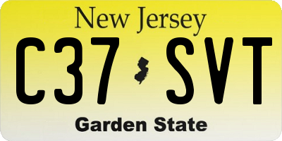 NJ license plate C37SVT