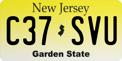 NJ license plate C37SVU