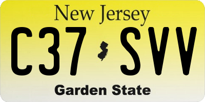 NJ license plate C37SVV