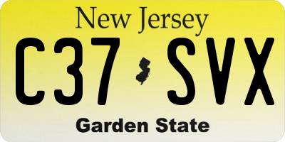 NJ license plate C37SVX