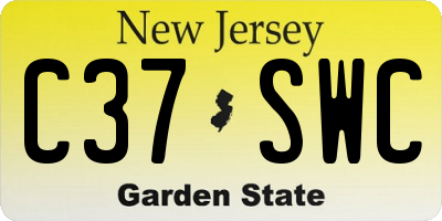 NJ license plate C37SWC