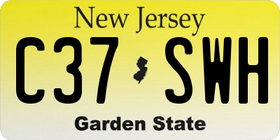 NJ license plate C37SWH