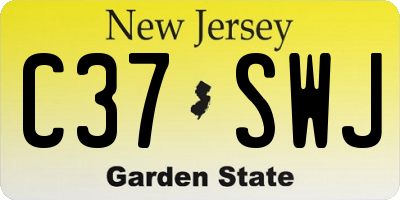 NJ license plate C37SWJ
