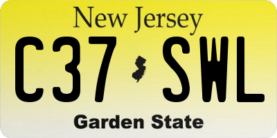 NJ license plate C37SWL