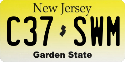 NJ license plate C37SWM
