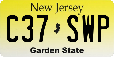 NJ license plate C37SWP
