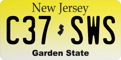NJ license plate C37SWS