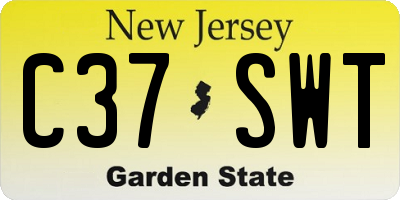 NJ license plate C37SWT