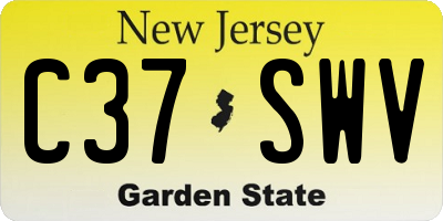NJ license plate C37SWV