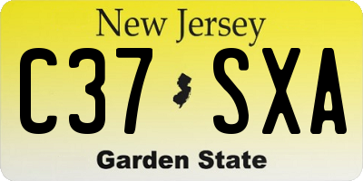 NJ license plate C37SXA