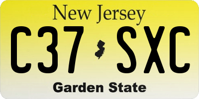NJ license plate C37SXC