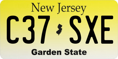NJ license plate C37SXE