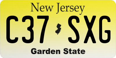 NJ license plate C37SXG
