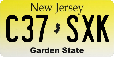 NJ license plate C37SXK