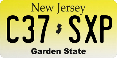 NJ license plate C37SXP