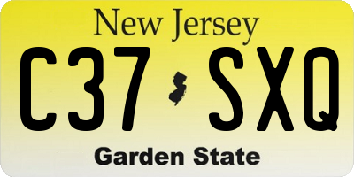 NJ license plate C37SXQ