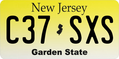 NJ license plate C37SXS