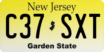 NJ license plate C37SXT
