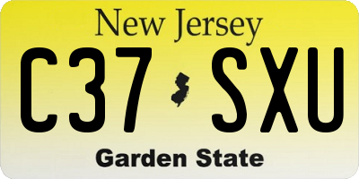 NJ license plate C37SXU