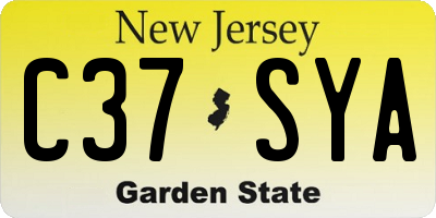 NJ license plate C37SYA