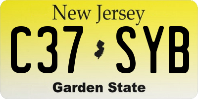 NJ license plate C37SYB