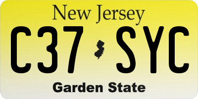 NJ license plate C37SYC