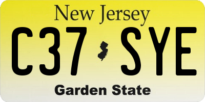 NJ license plate C37SYE