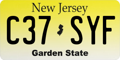 NJ license plate C37SYF