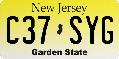 NJ license plate C37SYG