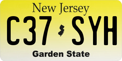 NJ license plate C37SYH